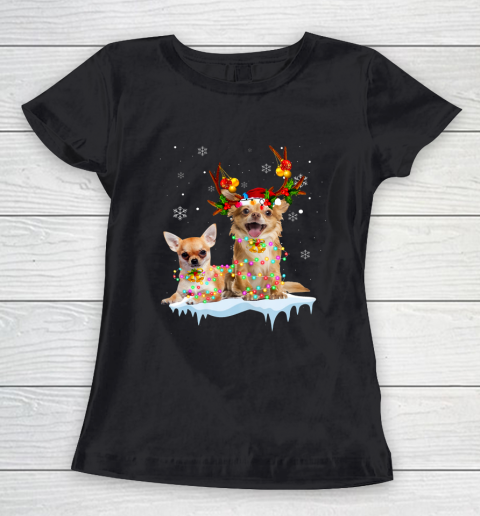 Chihuahua Christmas Light Shirt Gift Women's T-Shirt