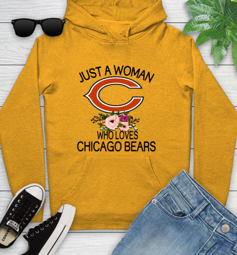 NFL Just A Woman Who Loves Chicago Bears Football Sports Youth Hoodie 2