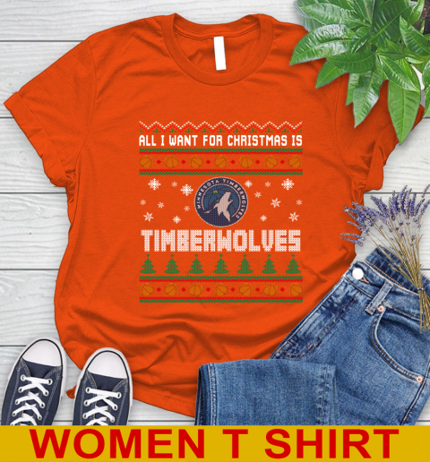NBA Basketball All I Want For Christmas Is Minnesota Timberwolves 87