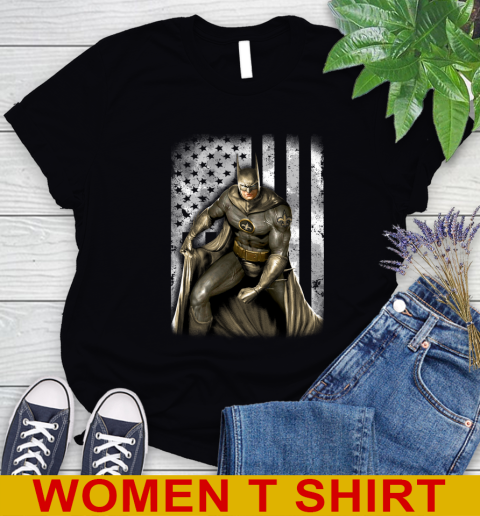 New Orleans Saints NFL Football Batman DC American Flag Shirt Women's T-Shirt