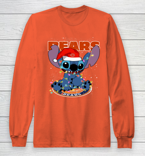 Chicago Bears NFL Football noel stitch Christmas Long Sleeve T-Shirt 3