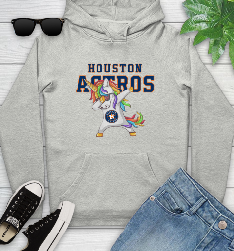 Houston Astros MLB Baseball Funny Unicorn Dabbing Sports Youth Hoodie