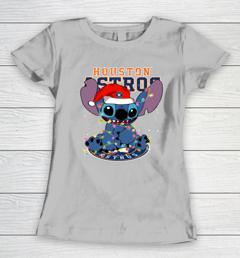 Houston Astros MLB noel stitch Baseball Christmas Women's T-Shirt 3