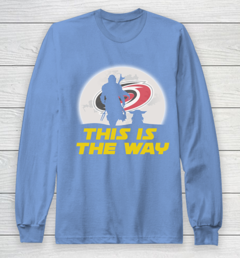 Carolina Hurricanes NHL Ice Hockey Star Wars Yoda And Mandalorian This Is The Way Long Sleeve T-Shirt 8