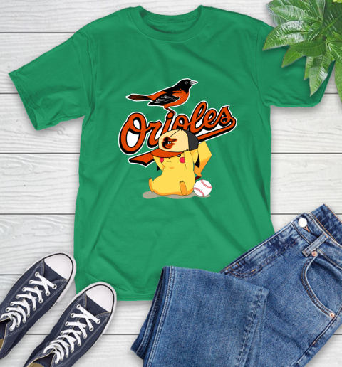MLB Pikachu Baseball Sports Baltimore Orioles T-Shirt 7