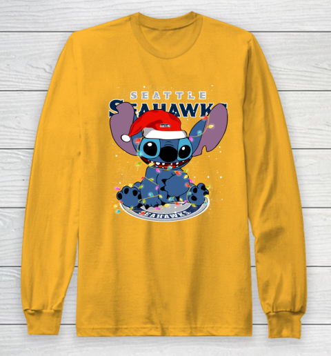 Seattle Seahawks NFL Football noel stitch Christmas Long Sleeve T-Shirt 2