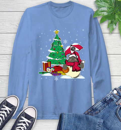Toronto Raptors NBA Basketball Cute Tonari No Totoro Christmas Sports Long Sleeve T-Shirt 12