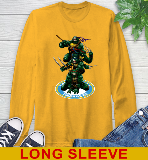 NFL Football Los Angeles Chargers Teenage Mutant Ninja Turtles Shirt Long Sleeve T-Shirt 3