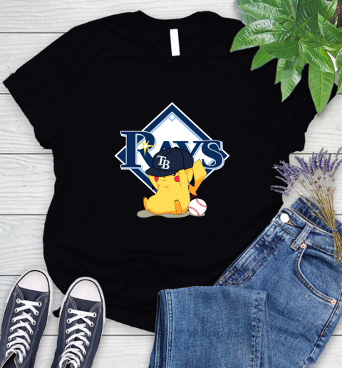 MLB Pikachu Baseball Sports Tampa Bay Rays Women's T-Shirt 2