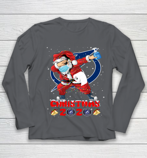 Tampa Bay Lightning Funny Santa Claus Dabbing Christmas 2020 NHL Youth Long Sleeve 6