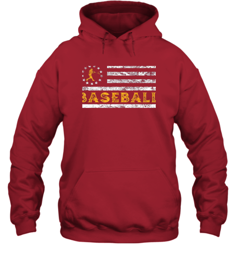 zvet baseball lovers vintage american betsy ross flag softball hoodie 23 front red