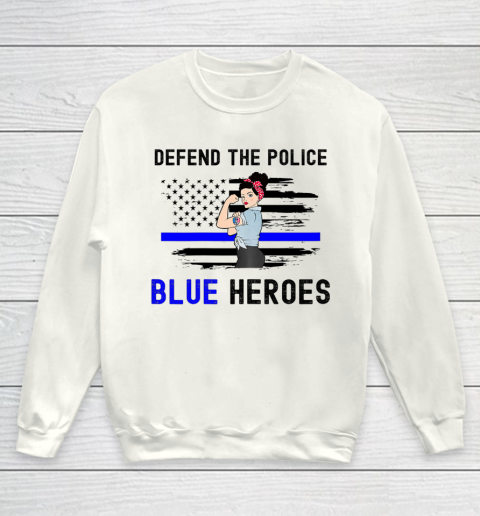 Defend The Blue Shirt  Womens Defend The Police Back The Blue Law Enforcement Youth Sweatshirt