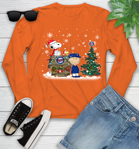 MLB Minnesota Twins Snoopy Charlie Brown Christmas Baseball Commissioner's Trophy Youth Long Sleeve 3
