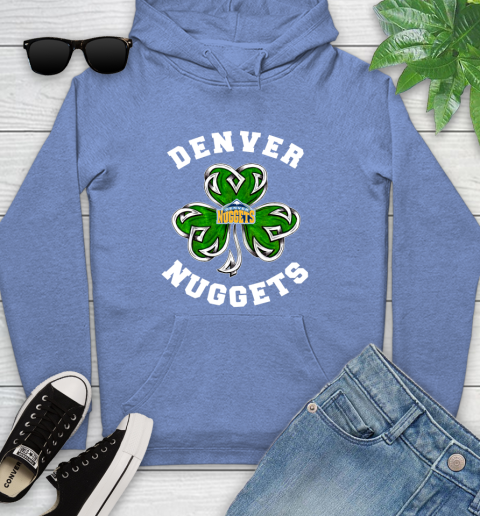 NBA Denver Nuggets Three Leaf Clover St Patrick's Day Basketball Sports Youth Hoodie 13
