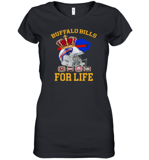 Buffalo Bills For Life Women's V-Neck T-Shirt