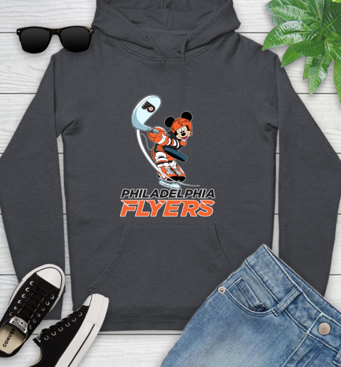 NHL Hockey Philadelphia Flyers Cheerful Mickey Mouse Shirt Youth Hoodie 8