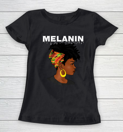 Oheneba Melanin Drippin Black Girl Magic Afro Pride Women's T-Shirt