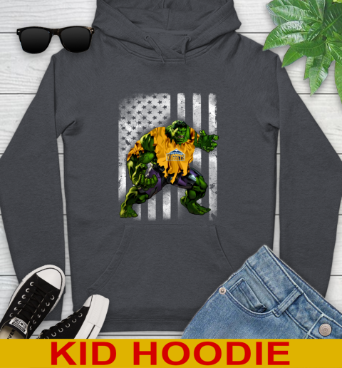 Denver Nuggets Hulk Marvel Avengers NBA Basketball American Flag Youth Hoodie 9