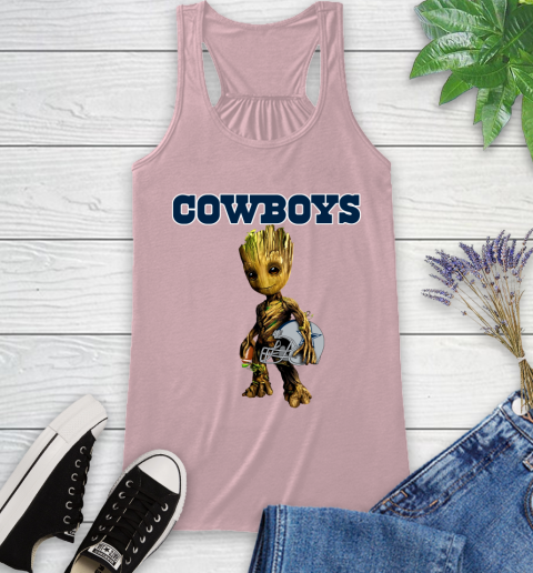 Dallas Cowboys NFL Football Groot Marvel Guardians Of The Galaxy Racerback Tank 11