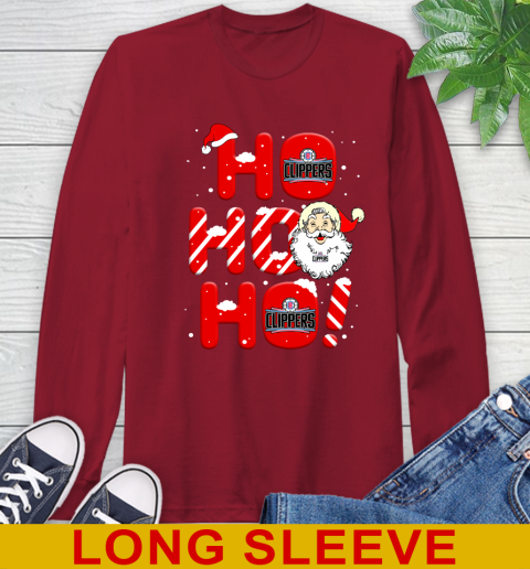 LA Clippers NBA Basketball Ho Ho Ho Santa Claus Merry Christmas Shirt Long Sleeve T-Shirt 9