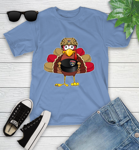 Florida Panthers Turkey Thanksgiving Day Youth T-Shirt 11
