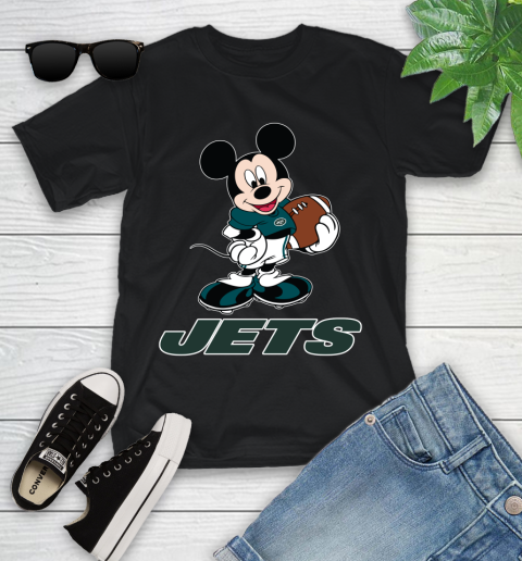 NFL Football New York Jets Cheerful Mickey Mouse Shirt Youth T-Shirt