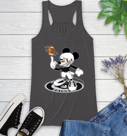 NFL Football Oakland Raiders Cheerful Mickey Disney Shirt Racerback Tank 12
