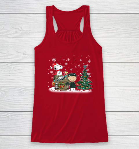 NFL Philadelphia Eagles Snoopy Charlie Brown Christmas Football Super Bowl Racerback Tank 3