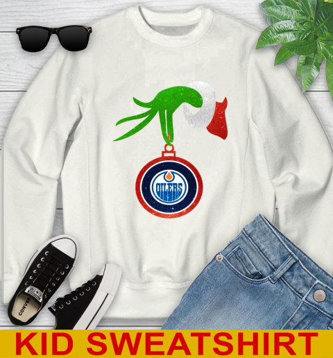 Edmonton Oilers Grinch Merry Christmas NHL Hockey Youth Sweatshirt
