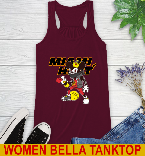 Miami Heat NBA Basketball Mickey Peace Sign Sports Racerback Tank 3