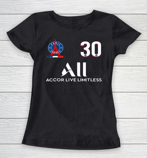 Messis Loves Paris PSGS France For Soccer Fans No 30 FC Women's T-Shirt