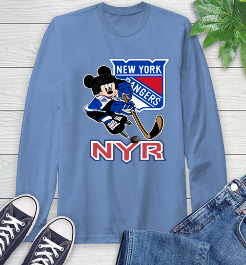 NHL New York Rangers Mickey Mouse Disney Hockey T Shirt Long Sleeve T-Shirt 11