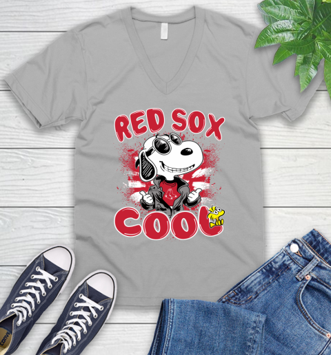 MLB Baseball Boston Red Sox Cool Snoopy Shirt V-Neck T-Shirt 3