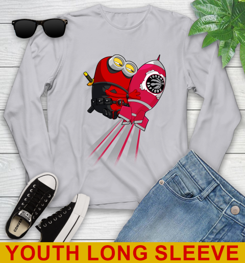 NBA Basketball Toronto Raptors Deadpool Minion Marvel Shirt Youth Long Sleeve 5