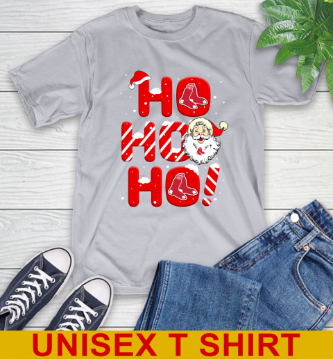 Boston Red Sox MLB Baseball Ho Ho Ho Santa Claus Merry Christmas Shirt T-Shirt 5