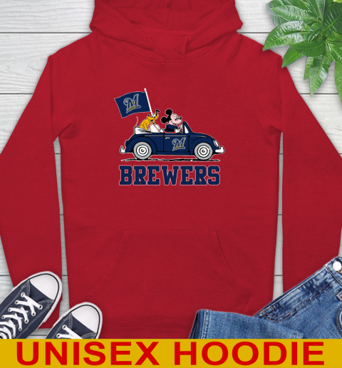 MLB Baseball Milwaukee Brewers Pluto Mickey Driving Disney Shirt Hoodie 10