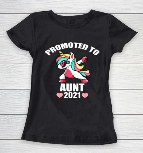 Promoted To Aunt 2021 Unicorn Girl Women's T-Shirt