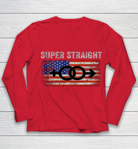 Vintage Us Flag Gender Identity Super Straight Identity Youth Long Sleeve 8