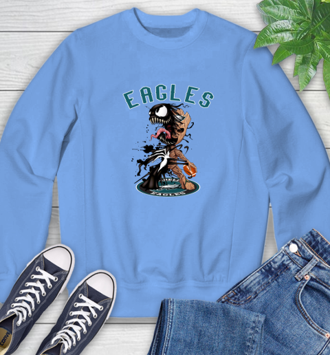 NFL Philadelphia Eagles Football Venom Groot Guardians Of The Galaxy Sweatshirt 11