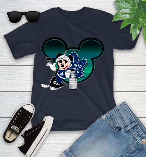 NHL Toronto Maple Leafs Stanley Cup Mickey Mouse Disney Hockey T Shirt Youth T-Shirt 3