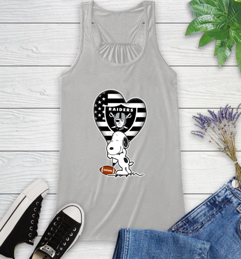 Oakland Raiders NFL Football The Peanuts Movie Adorable Snoopy Racerback Tank