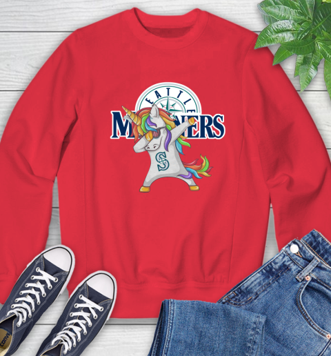 Seattle Mariners MLB Baseball Funny Unicorn Dabbing Sports Sweatshirt 10