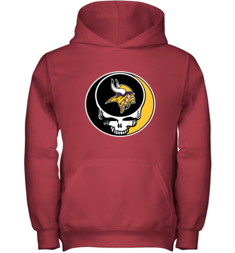 NFL Minnesota Vikings Grateful Dead Rock Band Football Sports wNRRpPJ0JDs youth hoodie 43 95 151514 front red