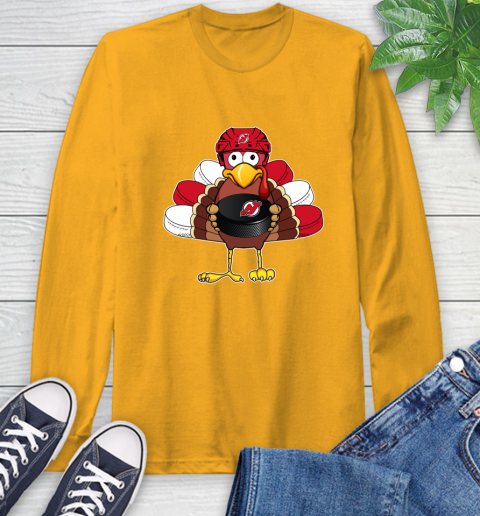 New Jersey Devils Turkey Thanksgiving Day Long Sleeve T-Shirt 3