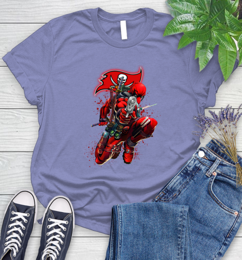 NFL Deadpool Marvel Comics Sports Football Tampa Bay Buccaneers Women's T-Shirt 11