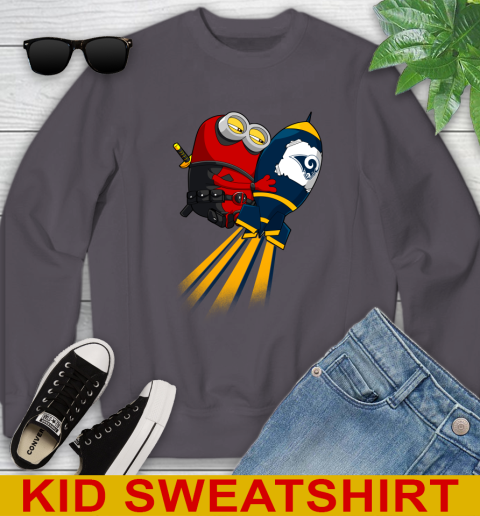 NFL Football Los Angeles Rams Deadpool Minion Marvel Shirt Youth Sweatshirt 5