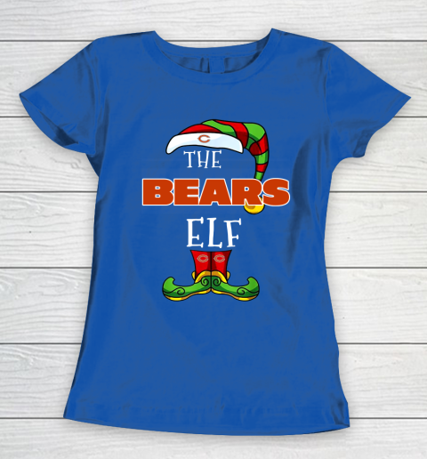 Chicago Bears Christmas ELF Funny NFL Women's T-Shirt 8