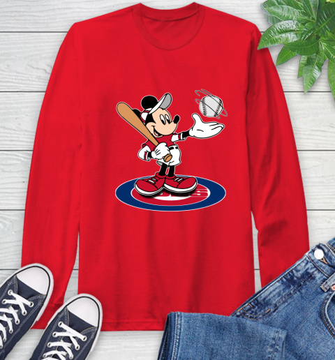 MLB Baseball Chicago Cubs Cheerful Mickey Disney Shirt Long Sleeve T-Shirt 11