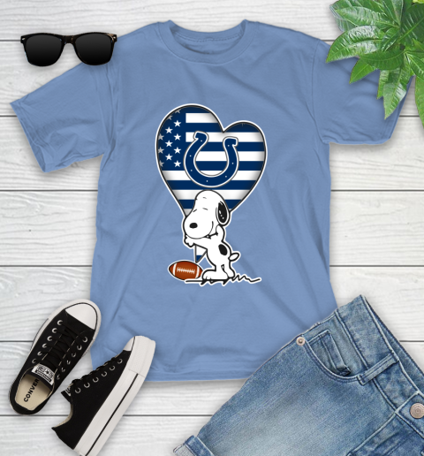 Indianapolis Colts NFL Football The Peanuts Movie Adorable Snoopy Youth T-Shirt 11