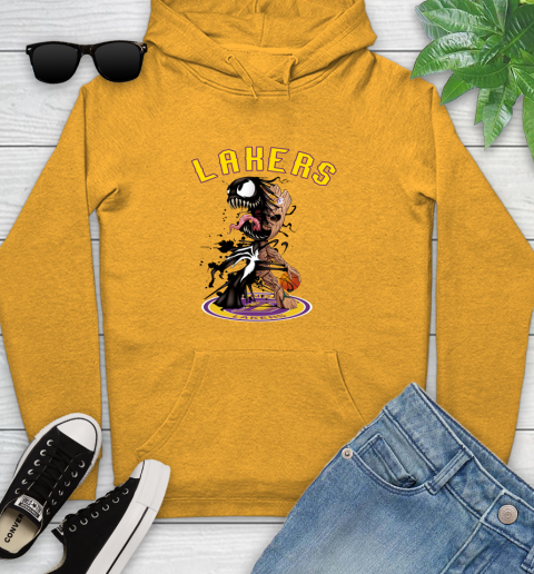 NBA Los Angeles Lakers Basketball Venom Groot Guardians Of The Galaxy Youth Hoodie 3